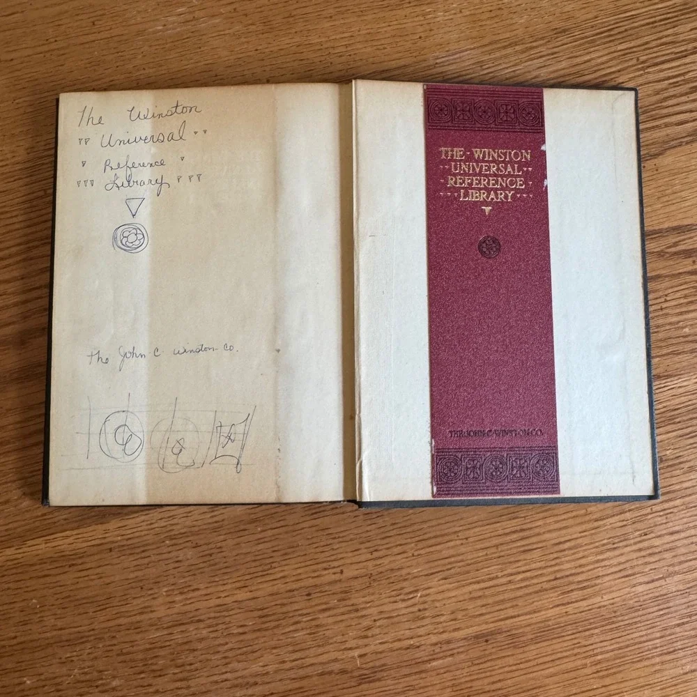 The Winston Universal Reference Library 1927 Antique Hardcover Book Blue Gold